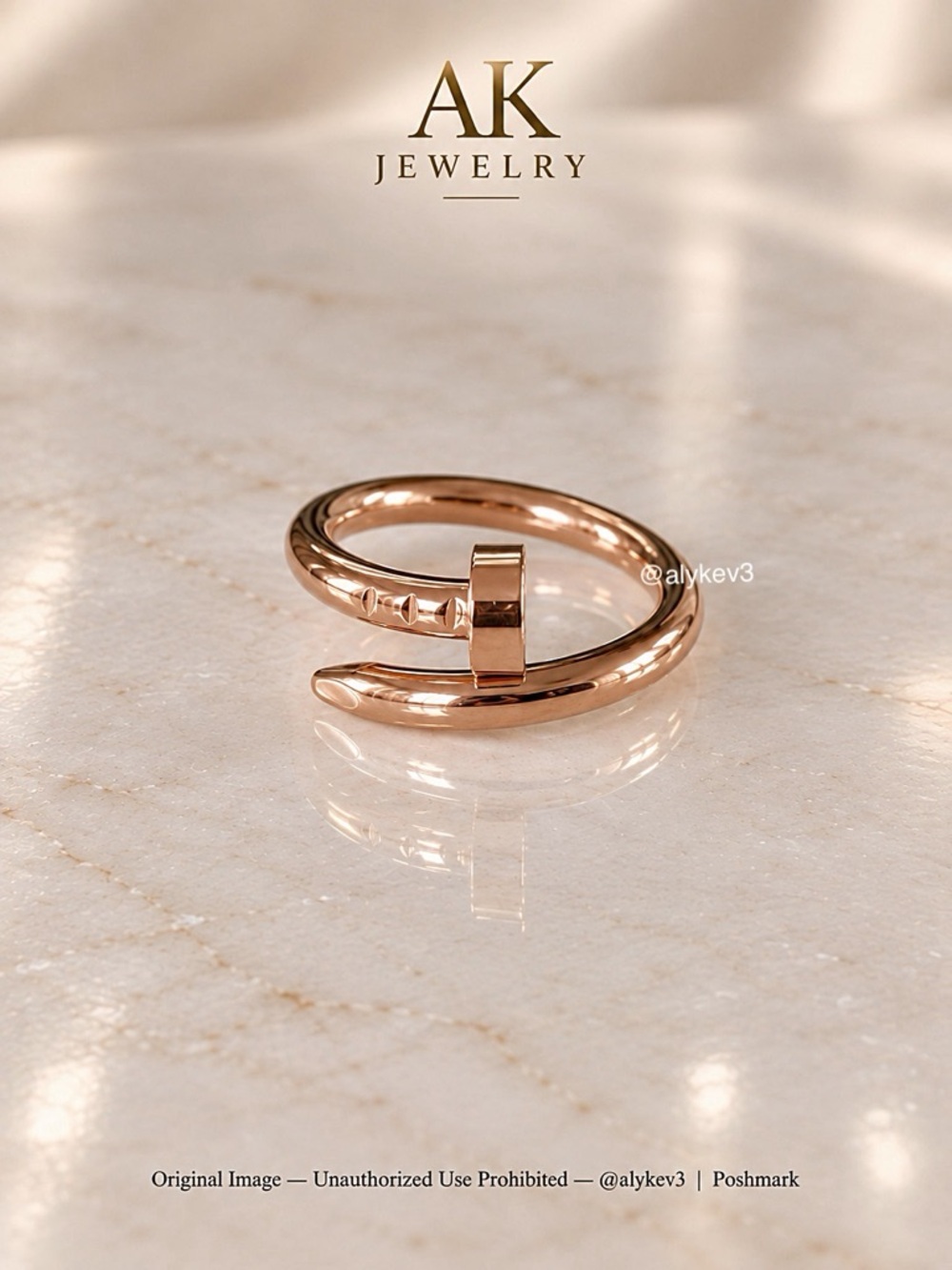 💎LUXURY 18k Rose Gold Nail Wrap Ring w/ Smooth, Polished Finish | by AK Jewelry™